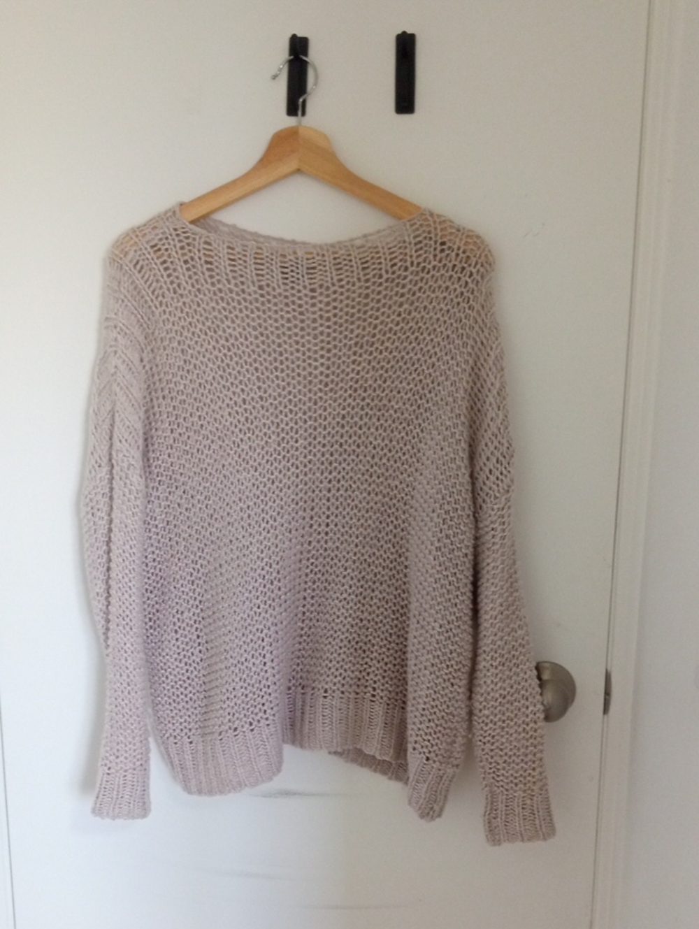 Old Navy Open-Knit Scoop Neck Sweater in Cream
